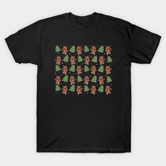 Gingerbread Krampus pattern T-Shirt by valentinahramov